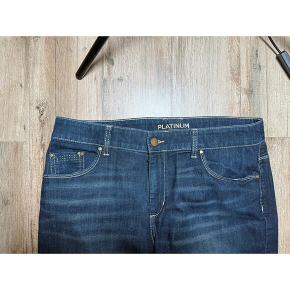 Platinum Jeans Juniors Size 15 Dark Wash Denim Ultimate Fit Mid Rise Straight - Picture 6 of 6